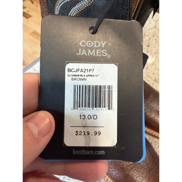 Cody James Union Western Boots Brown Black Leather Square Toe BCJFA21P7 Mens 13D - Picture 3 of 7